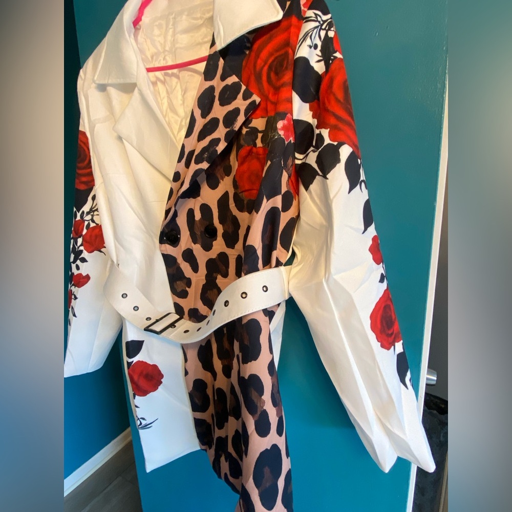 Floral and Leopard Print blazer